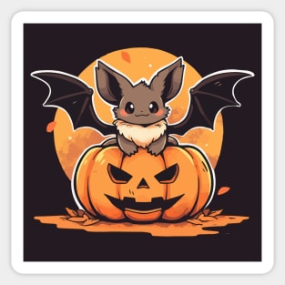 A tiny bat in a pumpkin Sticker